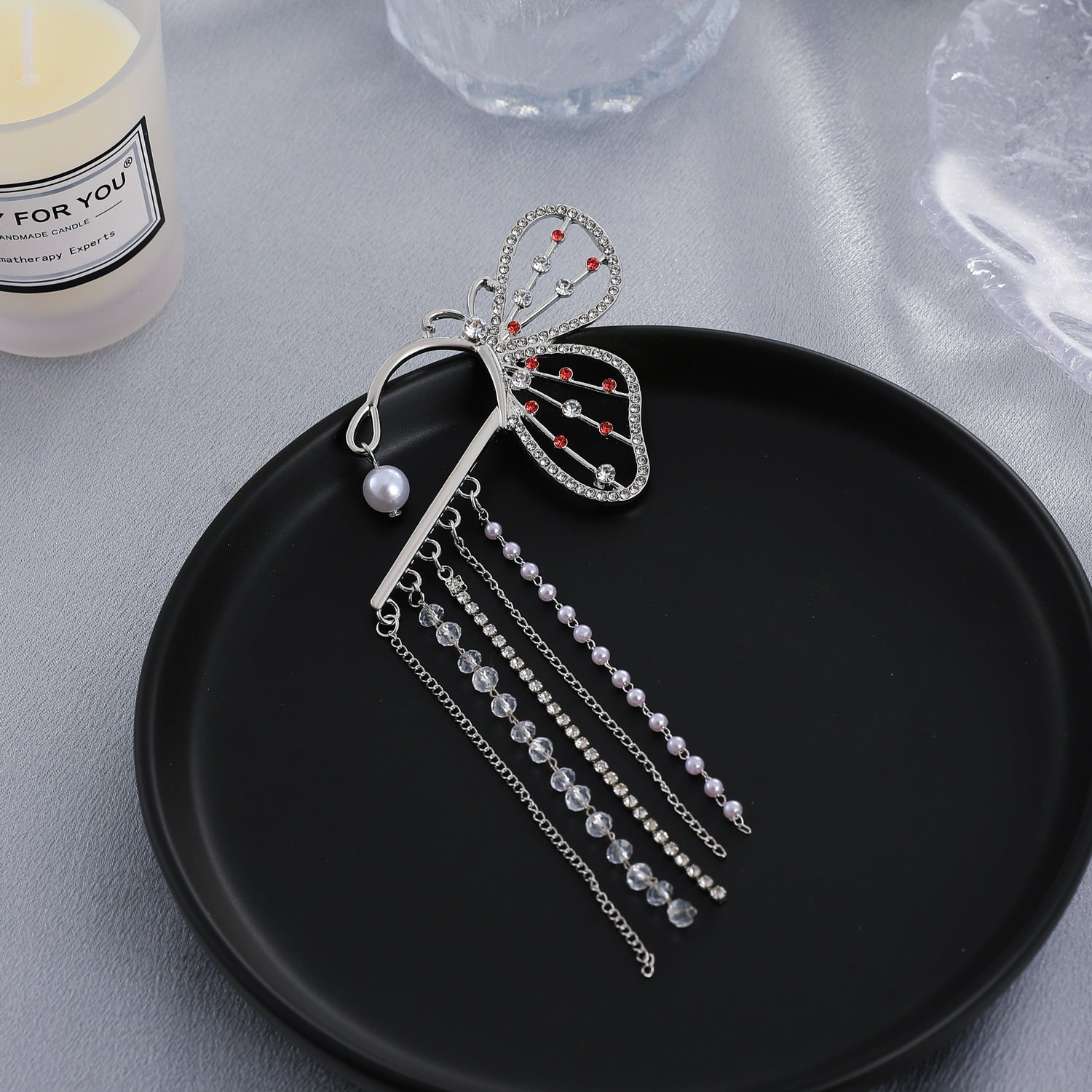 Wholesale Butterfly Tassel Alloy Earrings